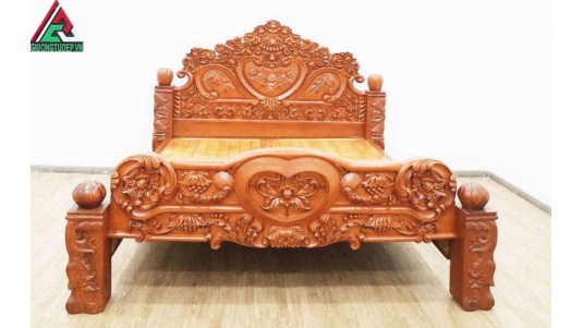 Giường Ngủ Gỗ Gõ Đỏ Cổ Điển GN02