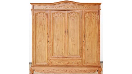 Tủ Quần Áo Gỗ Gõ Đỏ Nguyên Khối TA44