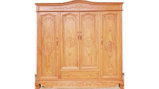 Tủ Áo Tân Cổ Điển 3 Buồng Gỗ Gõ Đỏ