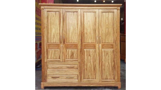 Tủ Áo Gỗ Hương Vân 4 Cánh