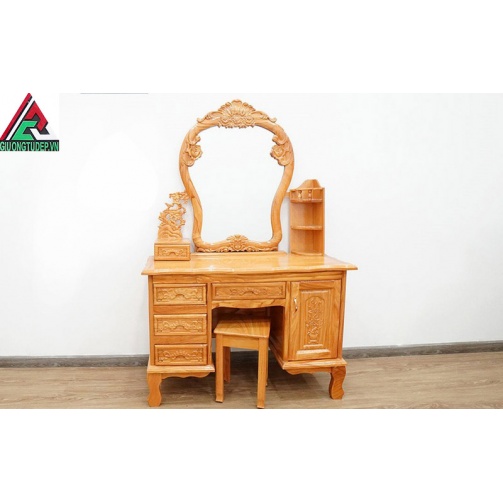 Bàn Trang điểm gỗ gõ đỏ ô van