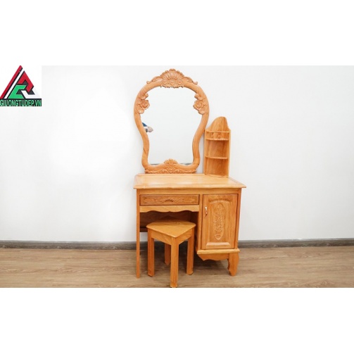 Bàn Trang điểm gỗ gõ đỏ hoa hồng