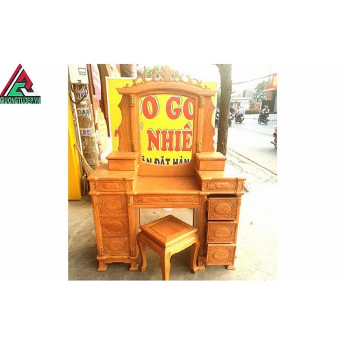 Bàn Trang Điểm Gỗ Gõ Đỏ Tân Cổ Điển BP17