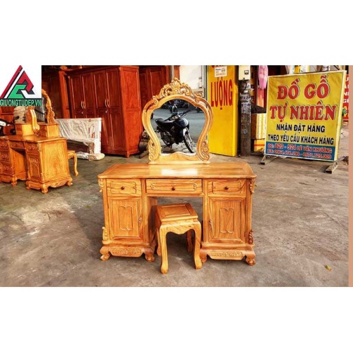 Bàn Trang điểm gỗ gõ đỏ 1m2