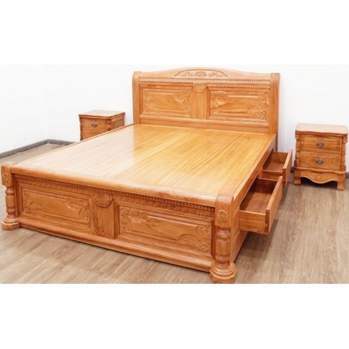 Giường gỗ gõ đỏ ngăn kéo