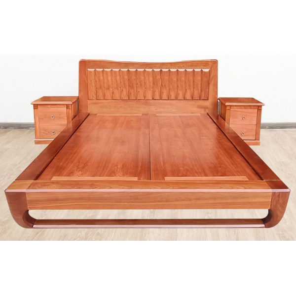 Giường ngủ gỗ xoan đào kiểu nhật chân quỳ
