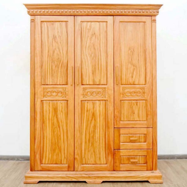 Tủ quần áo gỗ gõ đỏ 2 buồng 1m6