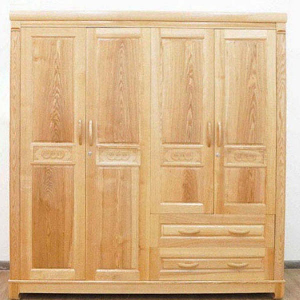 Tủ quần áo gỗ sồi 4 cánh 2 buồng