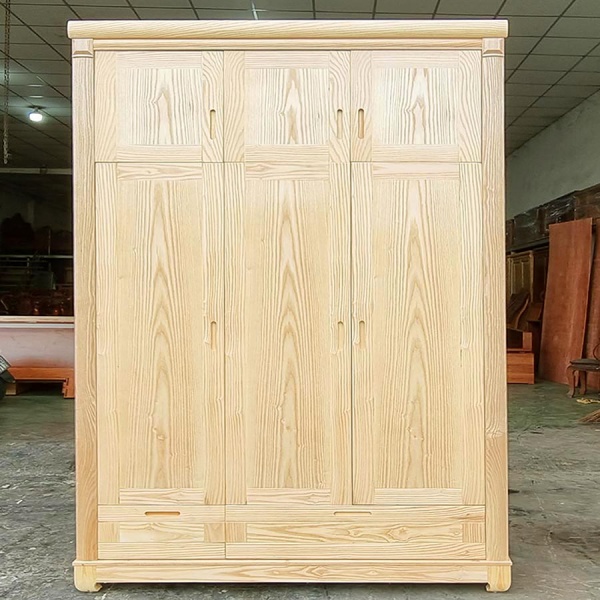 Tủ quần áo gỗ sồi 3 cánh 2 tầng