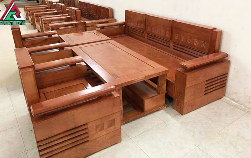 Sofa gỗ xoan đào SP02